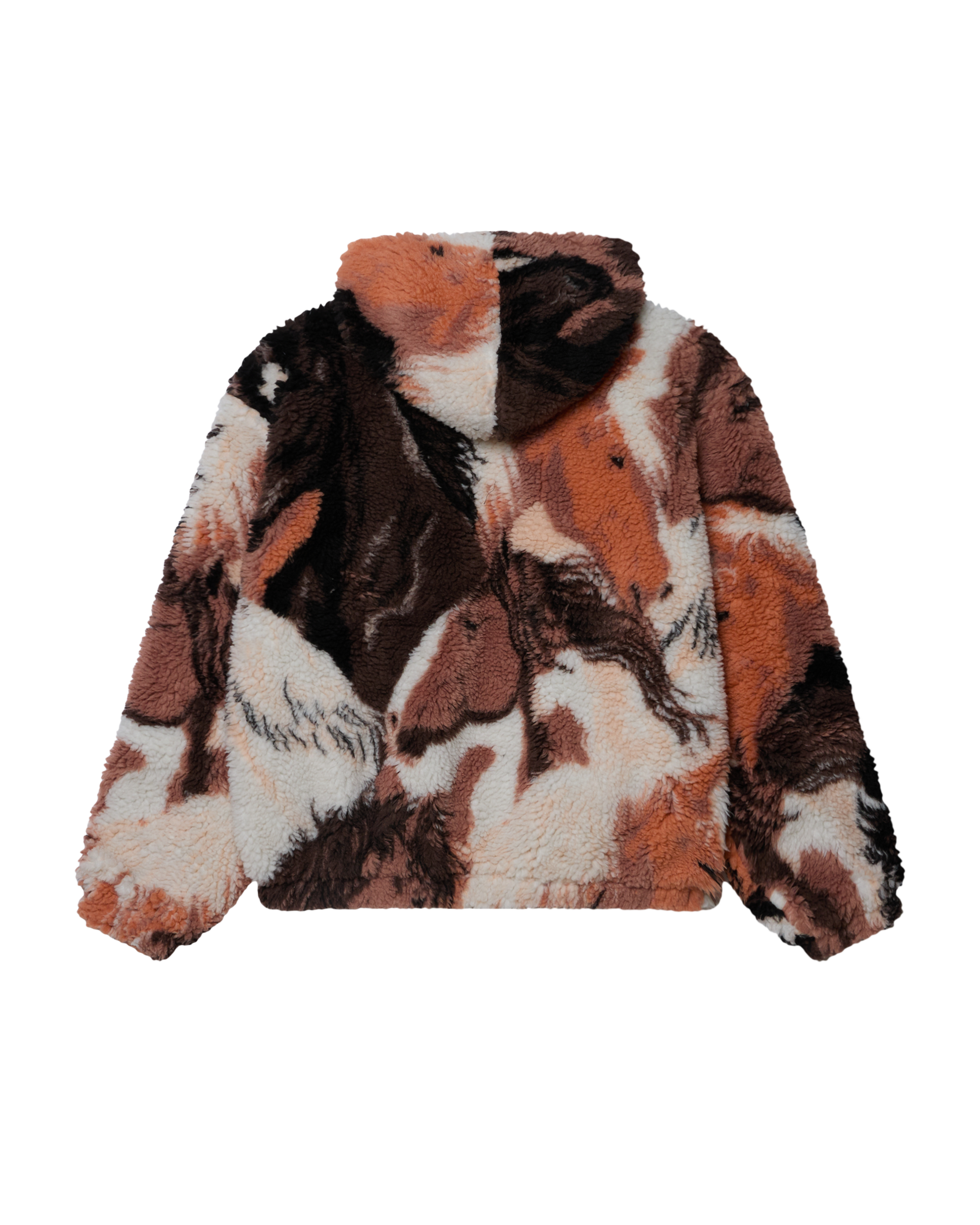 HORSES SHERPA JACKET - BROWN MULTI