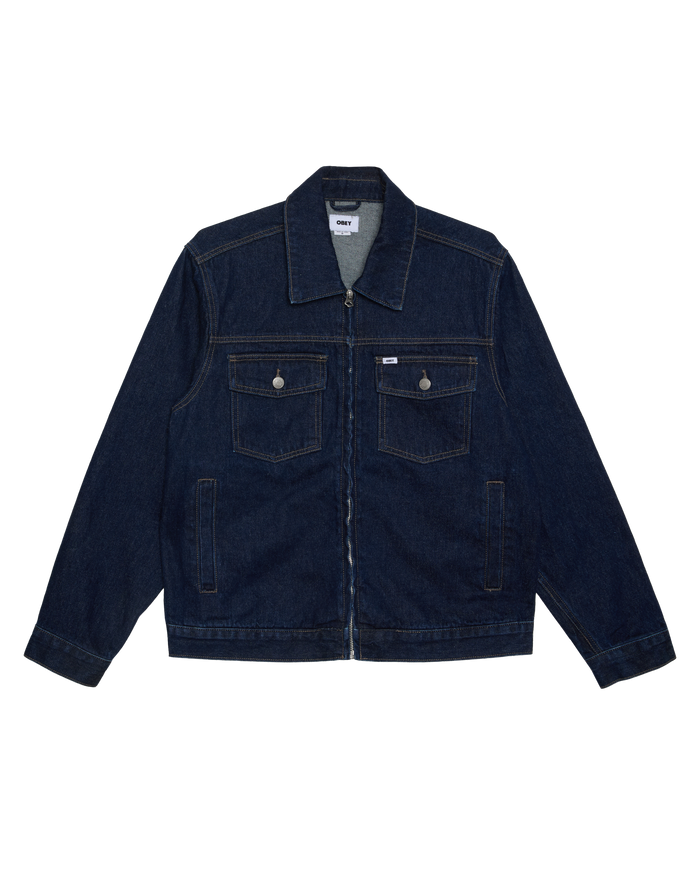 OBEY BASE TRUCKER JACKET - RINSE INDIGO
