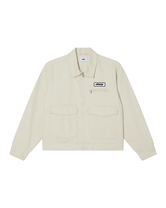 OBEY WALTER WORK JACKET - SILVER BIRCH FADED