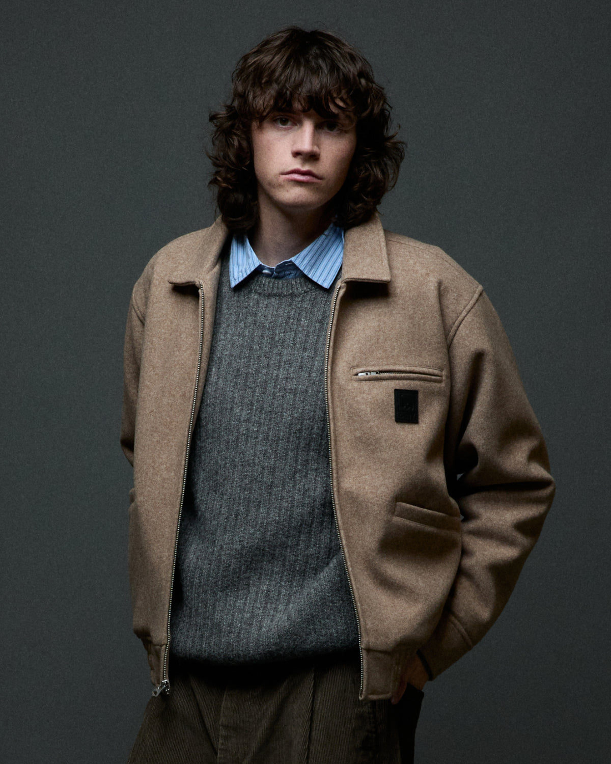 LEDGER BLOUSON JACKET - LATTE