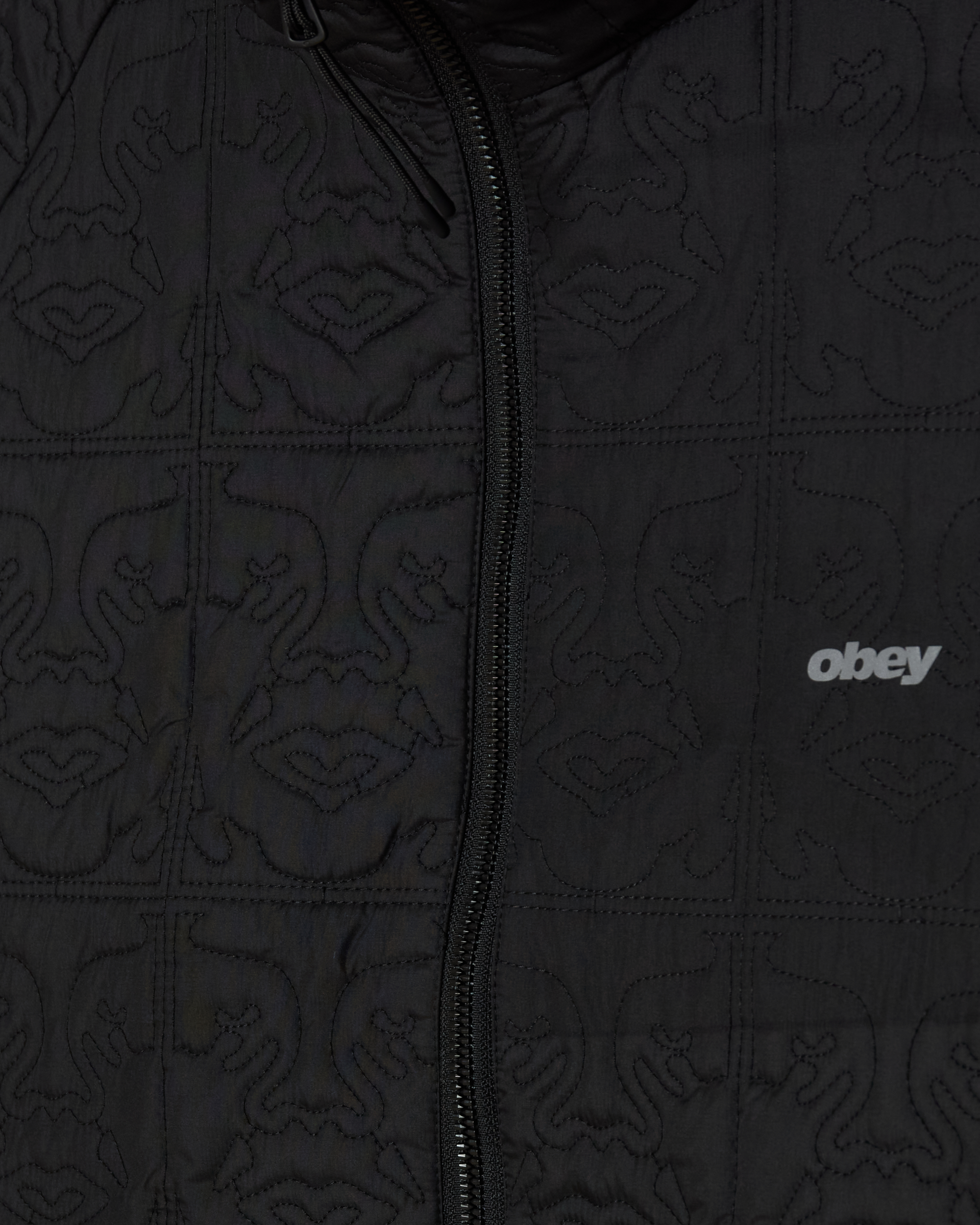 OBEY ICON QUILTED JACKET - BLACK