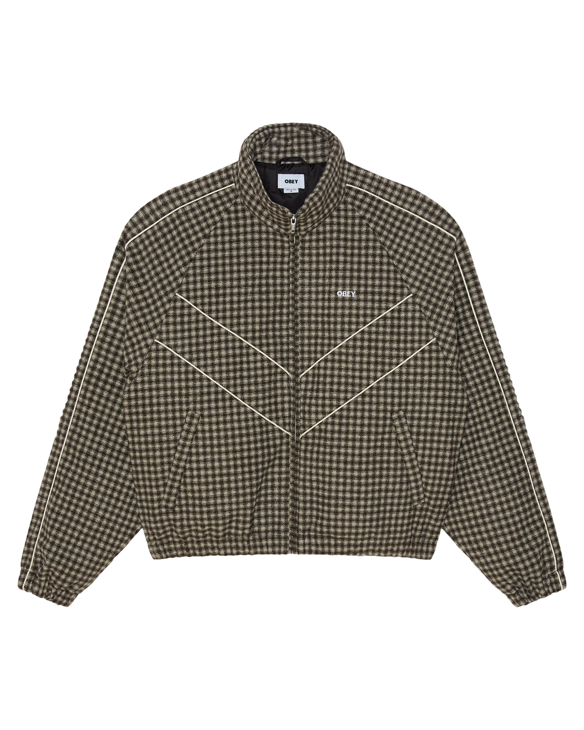 OBEY LEISURE TRAINING JACKET - ABBEY STONE PLAID