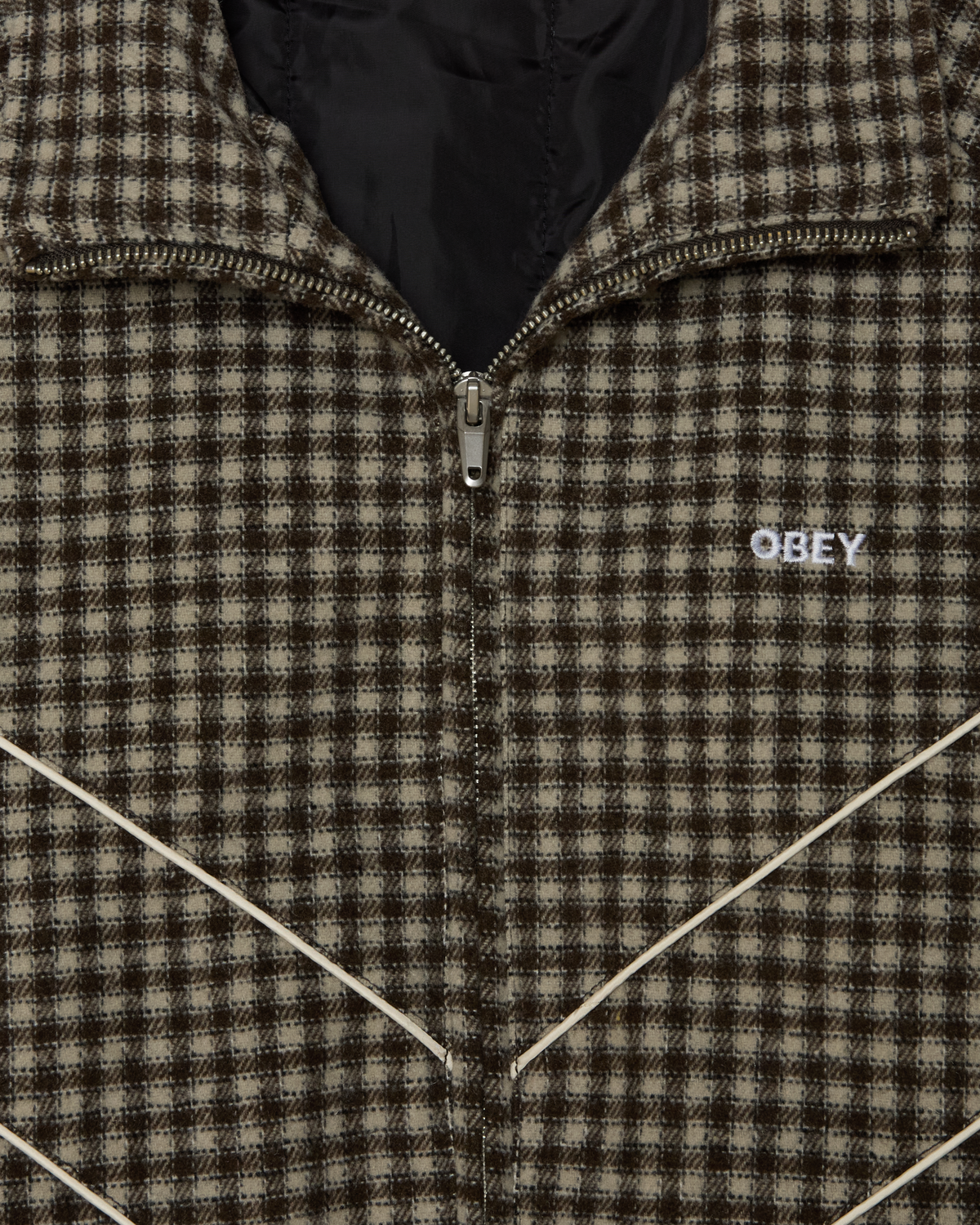 OBEY LEISURE TRAINING JACKET - ABBEY STONE PLAID