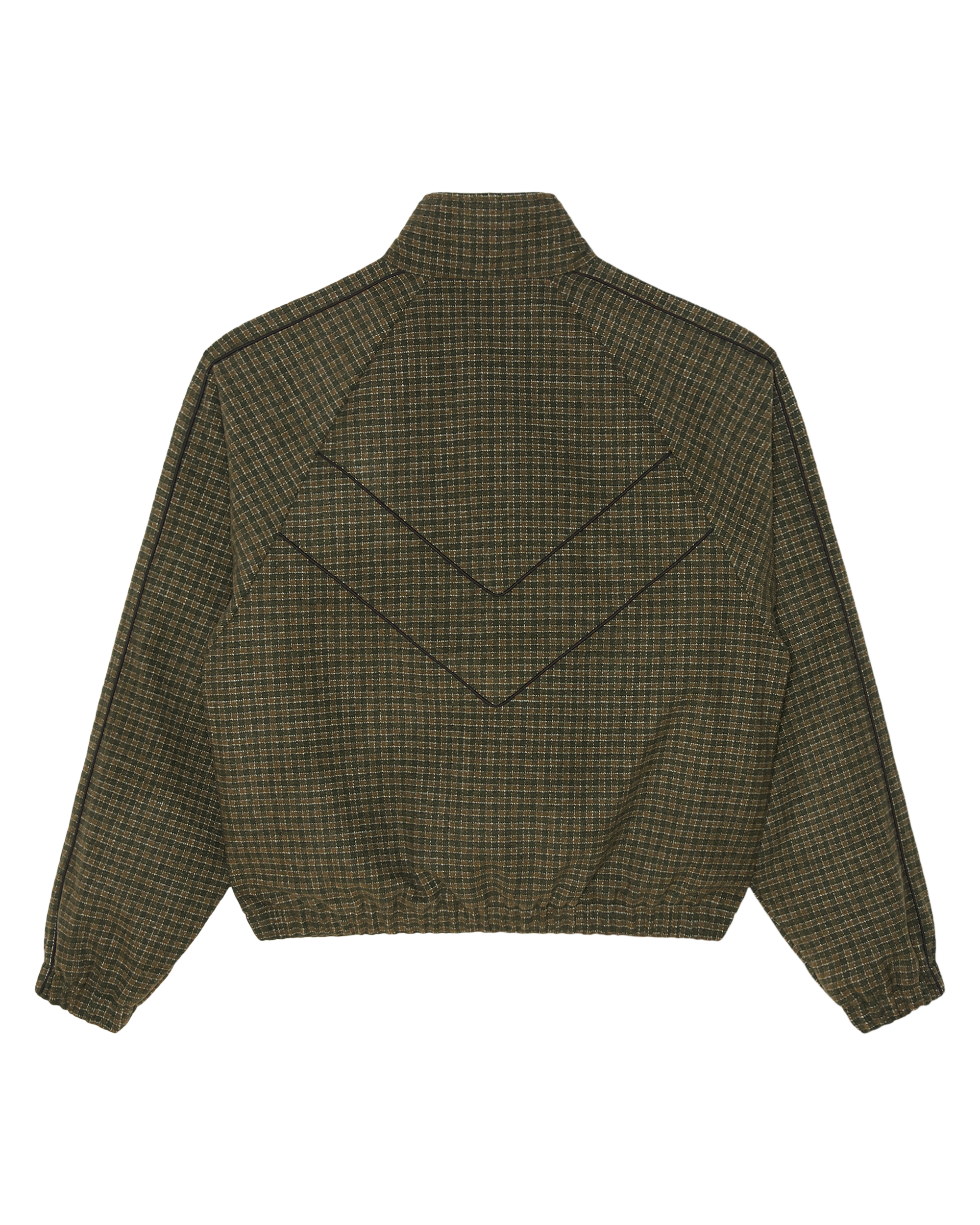 OBEY LEISURE TRAINING JACKET - DARK OLIVE PLAID