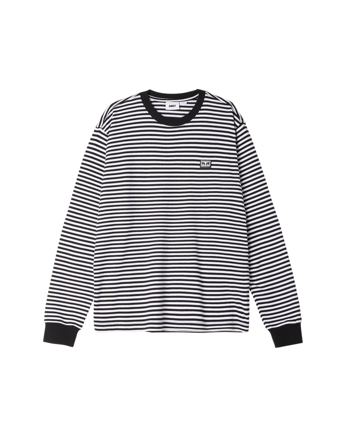 ESTABLISHED WORKS EYES STRIPE TEE LS - BLACK MULTI