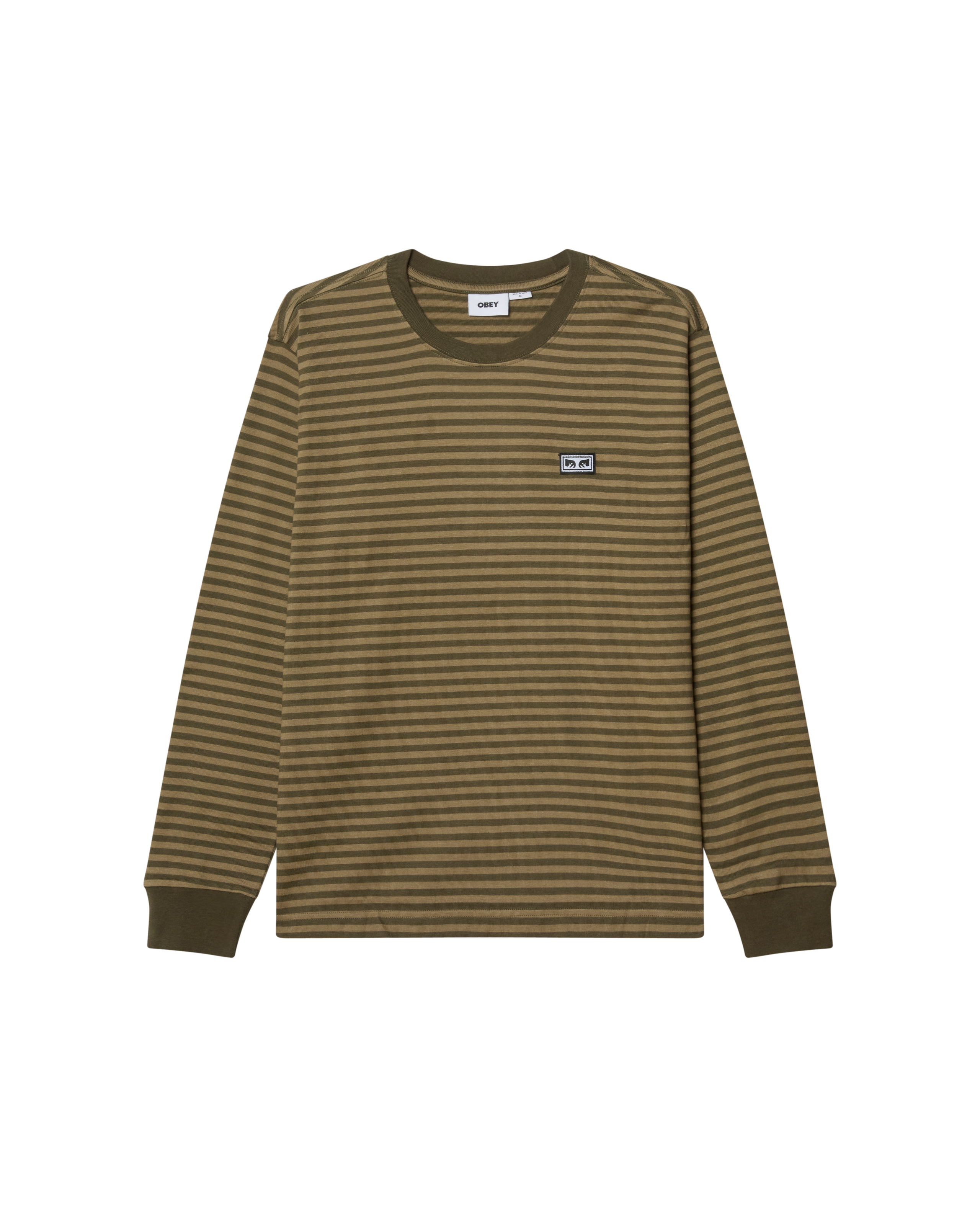 ESTABLISHED WORKS EYES STRIPE TEE LS - GRAPE LEAF MULTI