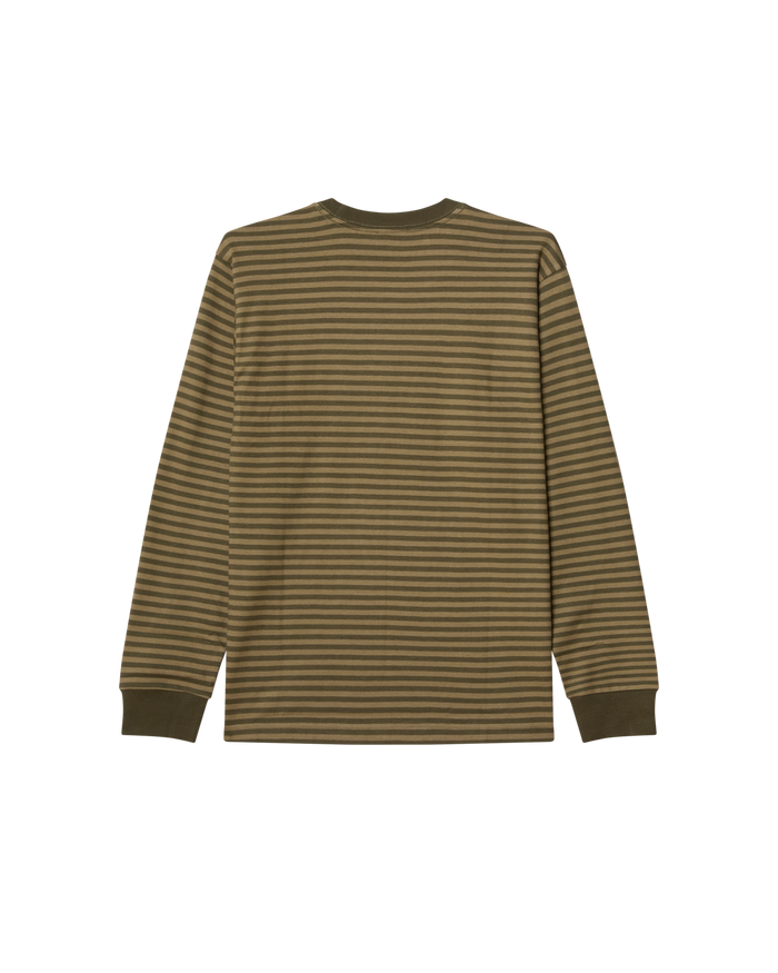 ESTABLISHED WORKS EYES STRIPE TEE LS - GRAPE LEAF MULTI