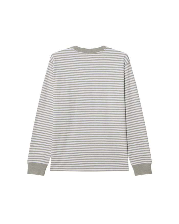 ESTABLISHED WORKS EYES STRIPE TEE LS - HEATHER GREY MULTI