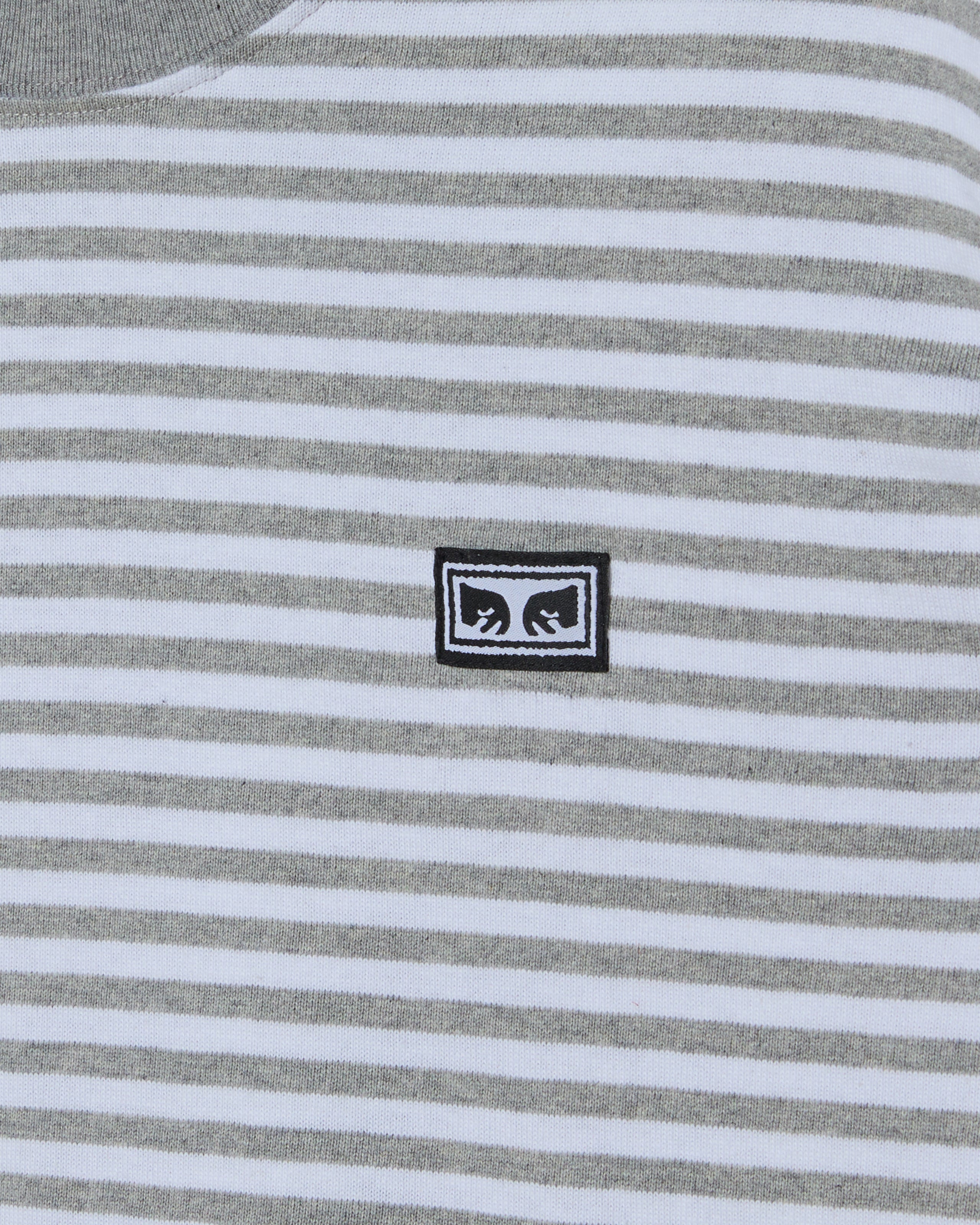 ESTABLISHED WORKS EYES STRIPE TEE LS - HEATHER GREY MULTI
