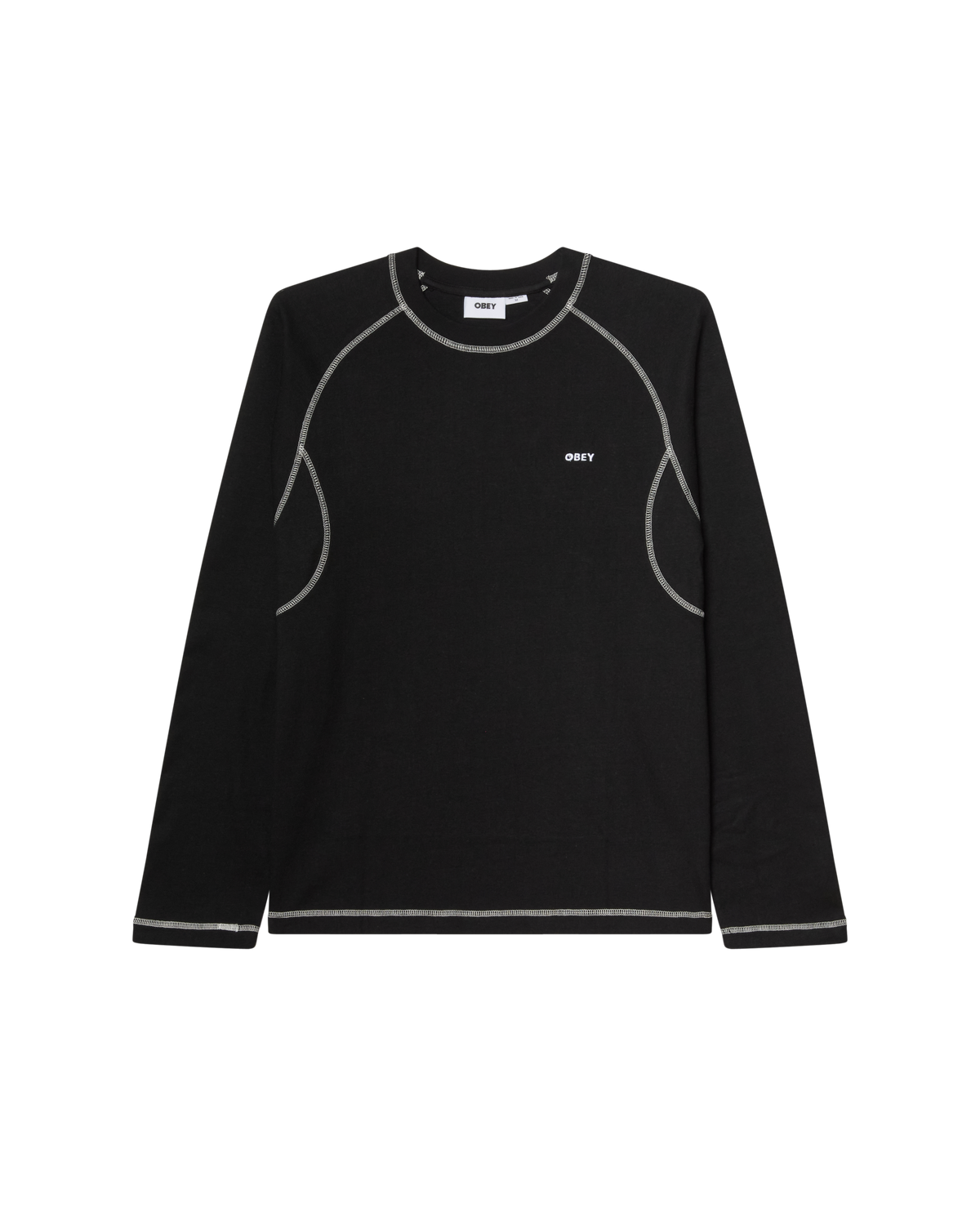 AARON CONTRAST STITCH LS SHIRT - BLACK MULTI