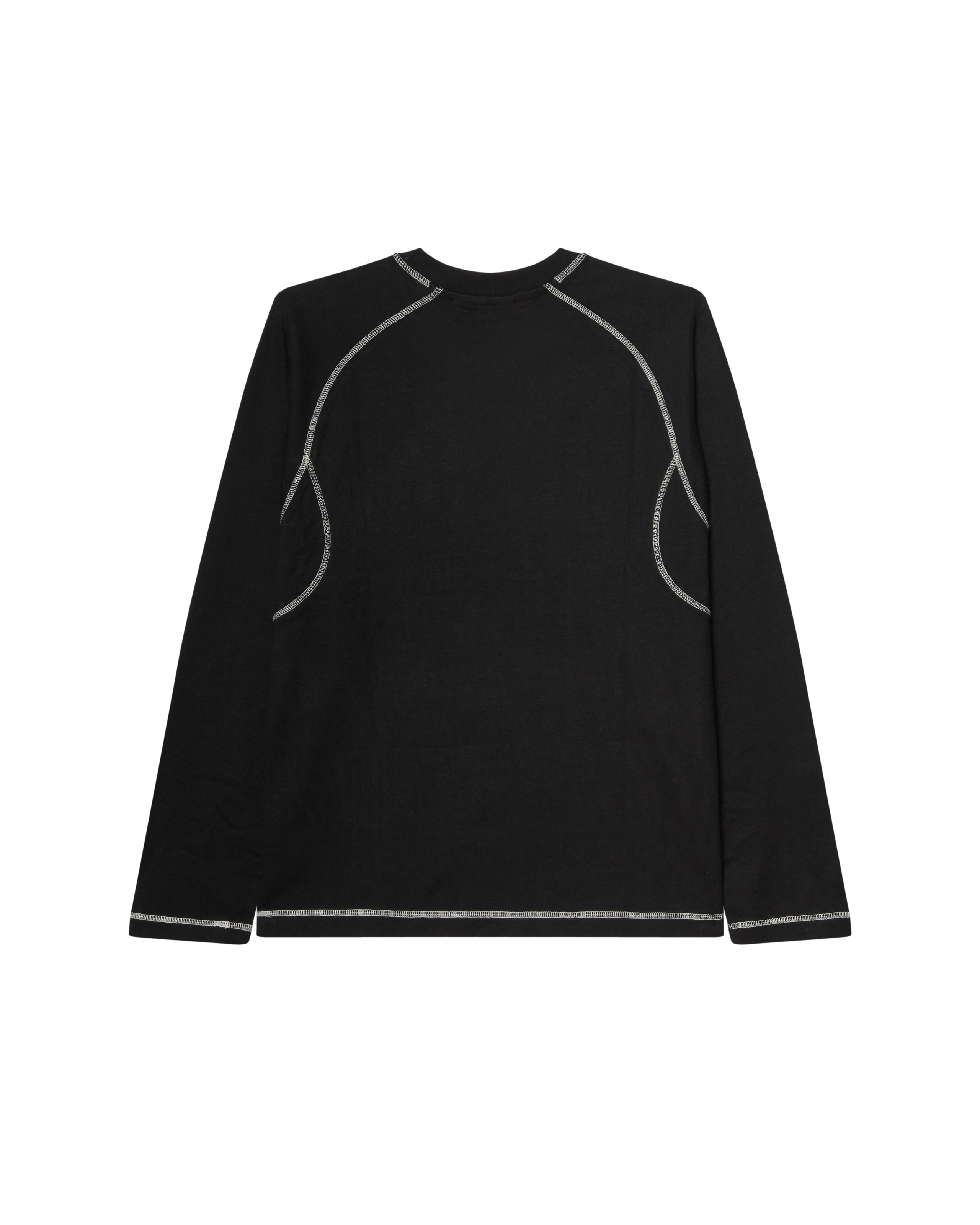 AARON CONTRAST STITCH LS SHIRT - BLACK MULTI
