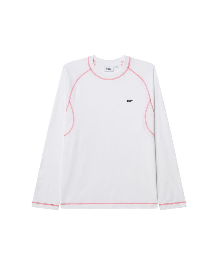 AARON CONTRAST STITCH LS SHIRT - WHITE MULTI