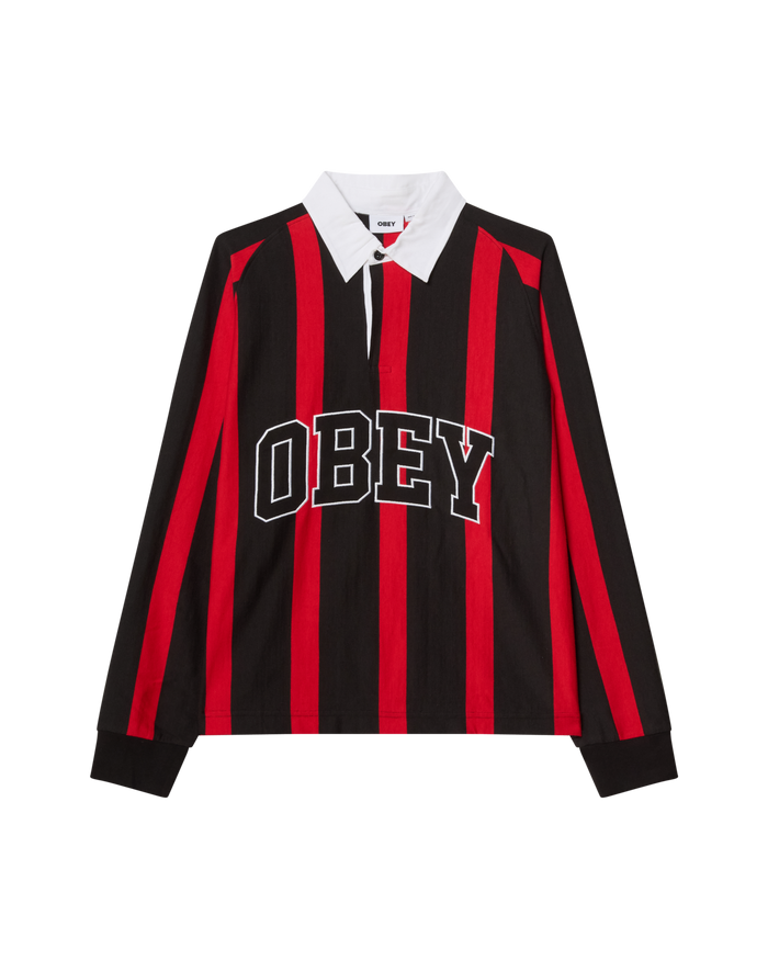 LANDON LS STRIPE POLO - BLACK MULTI