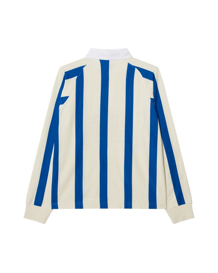 LANDON LS STRIPE POLO - WHITE MULTI