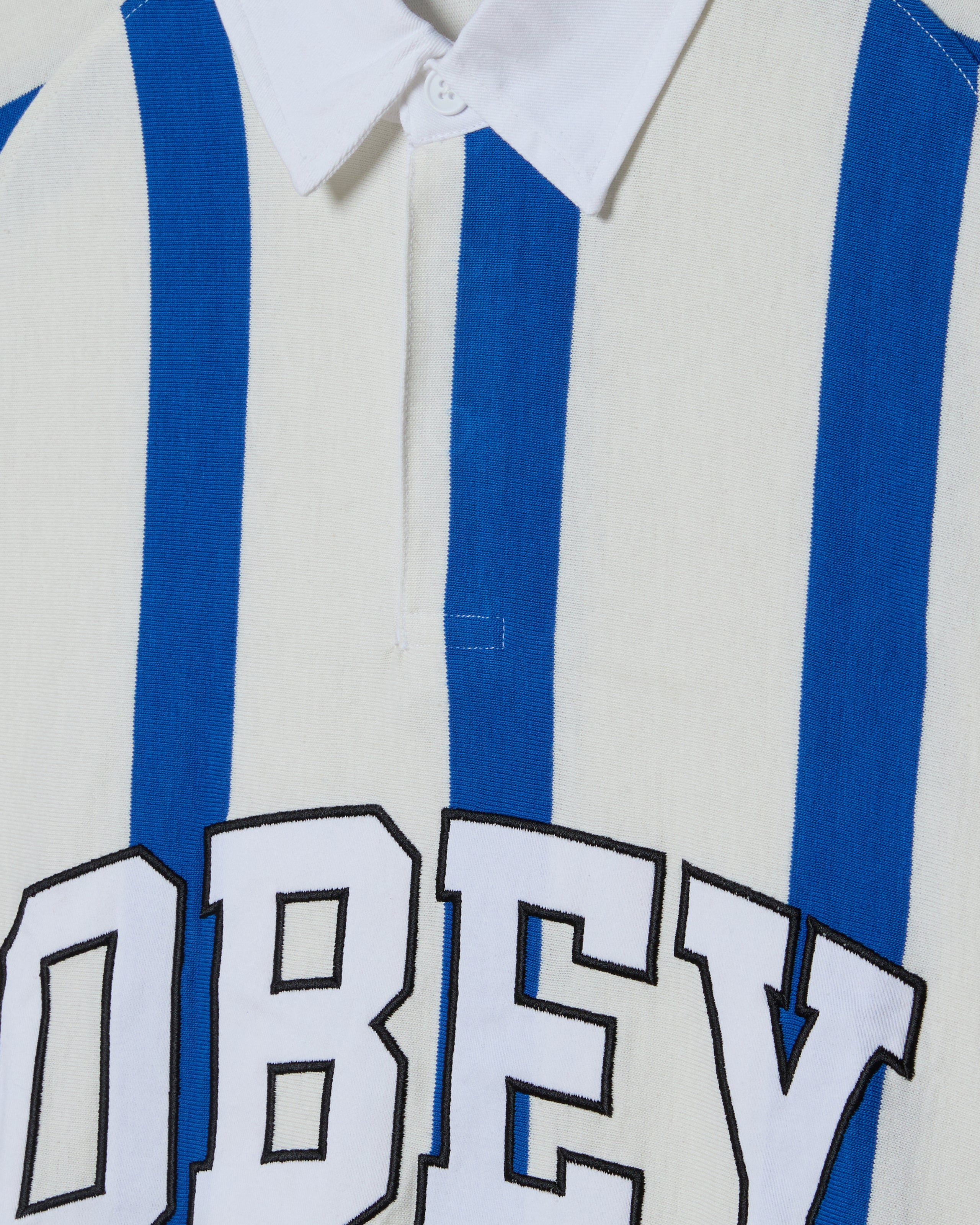 LANDON LS STRIPE POLO - WHITE MULTI
