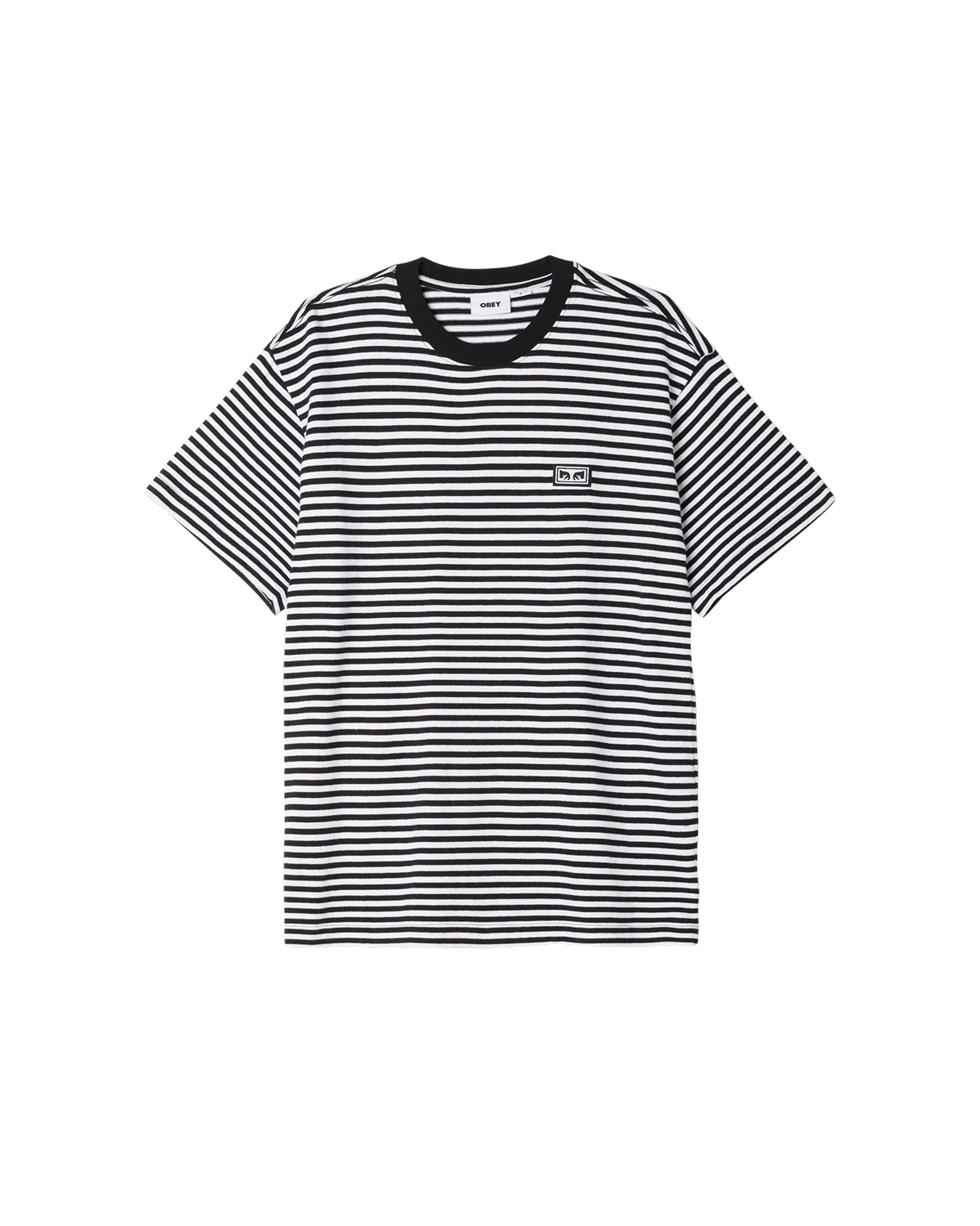 EST. WORKS EYES STRIPE T-SHIRT - BLACK MULTI