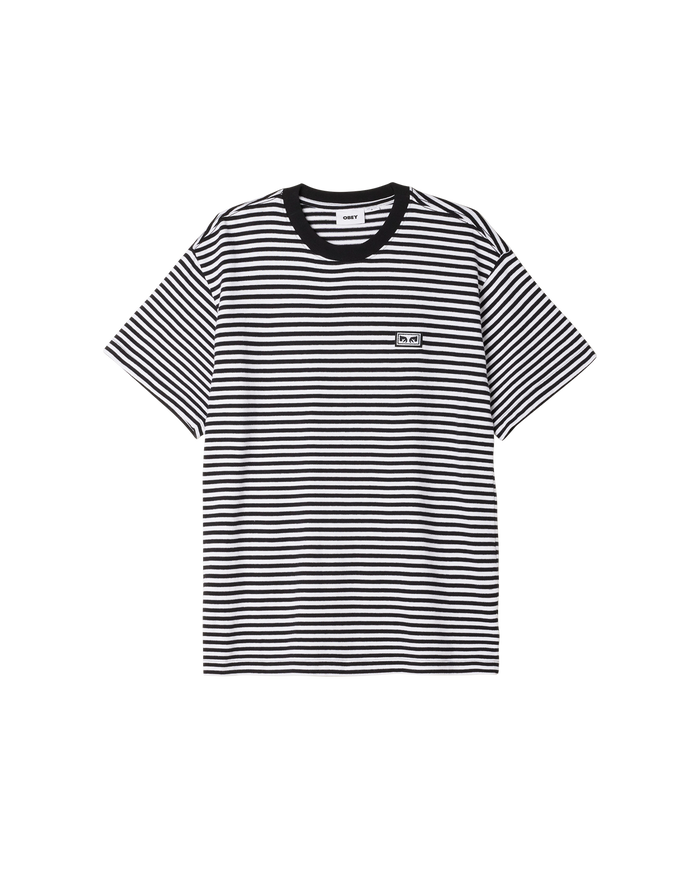 ESTABLISHED WORKS EYES STRIPE TEE SS - BLACK MULTI