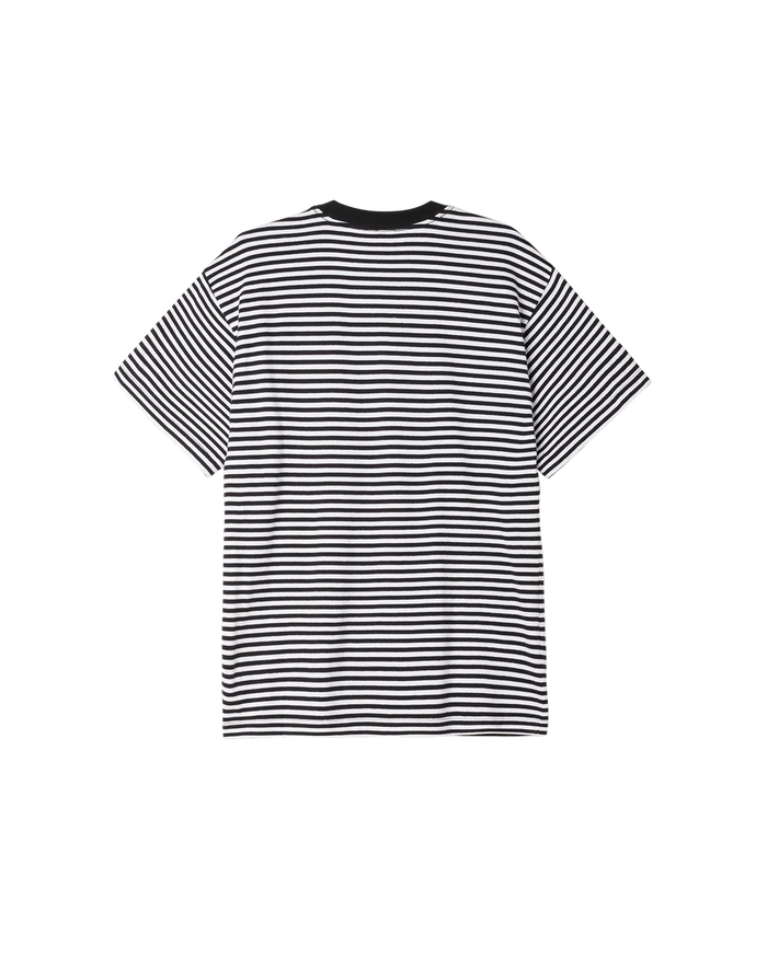 EST. WORKS EYES STRIPE T-SHIRT - BLACK MULTI