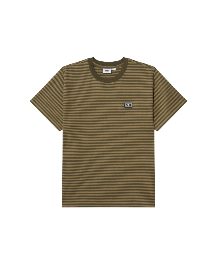 ESTABLISHED WORKS EYES STRIPE TEE SS - GRAPE LEAF MULTI