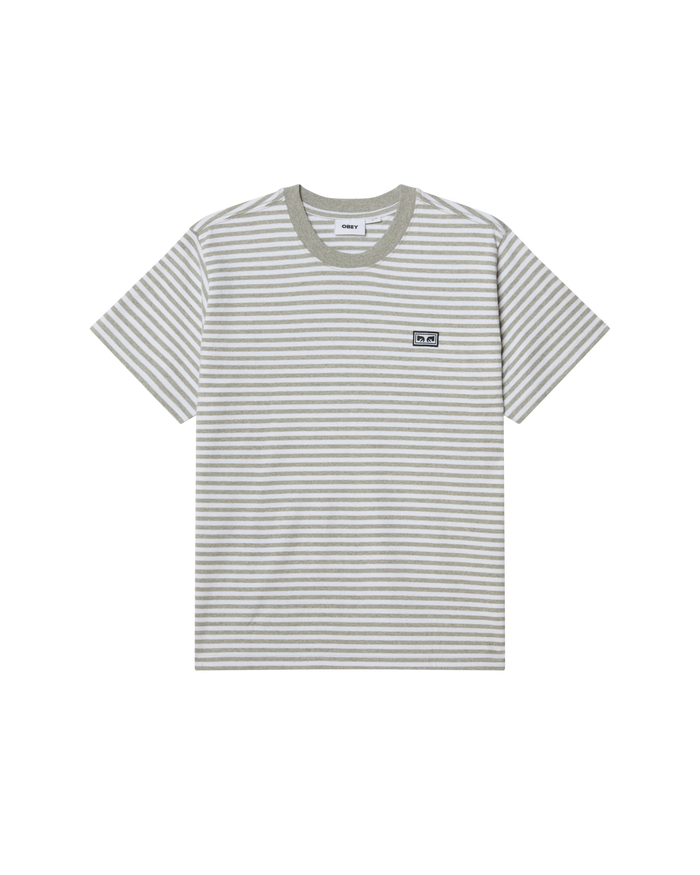 ESTABLISHED WORKS EYES STRIPE TEE SS - HEATHER GREY MULTI