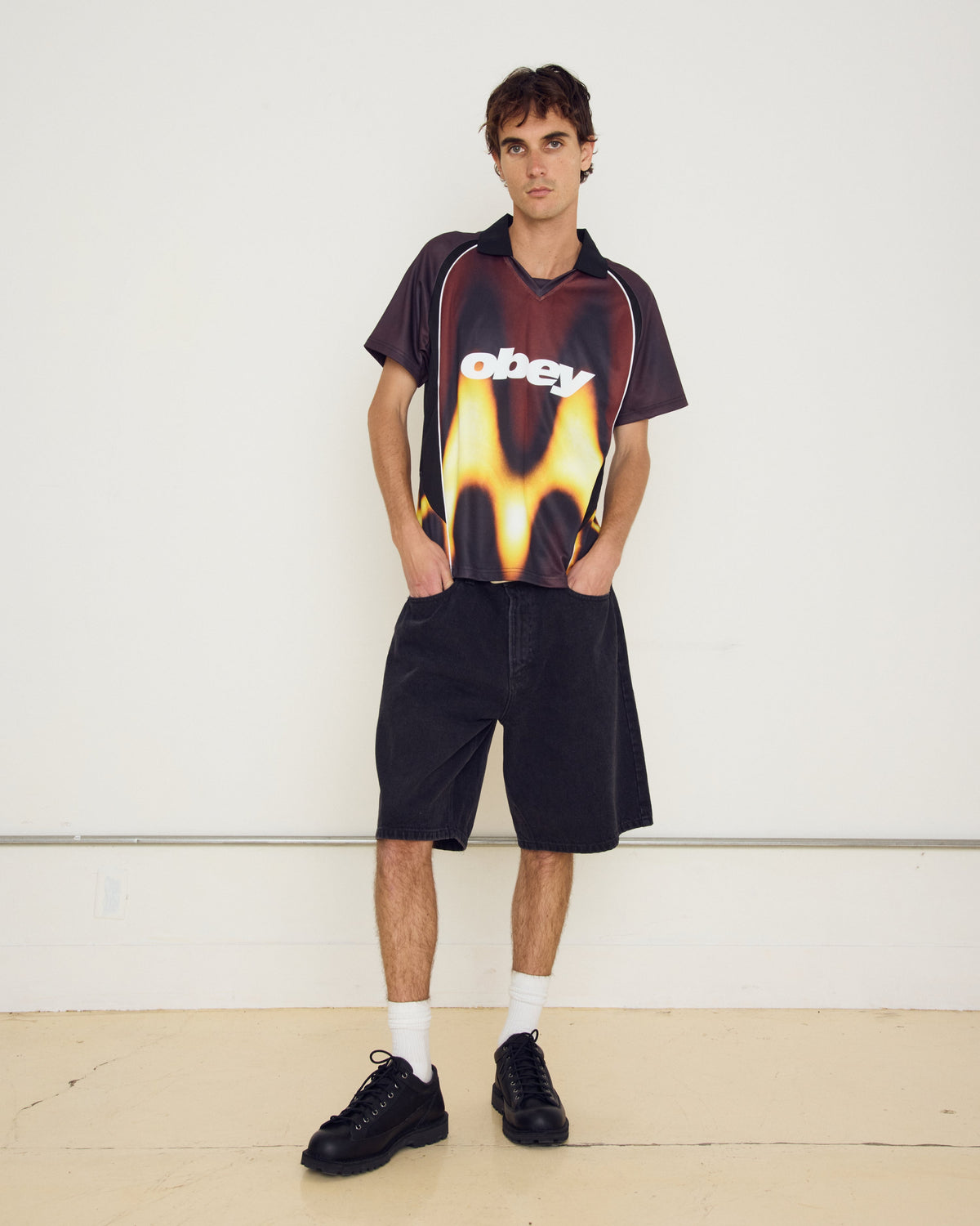 BLURRED SOCCER JERSEY - BURNT RED MULTI