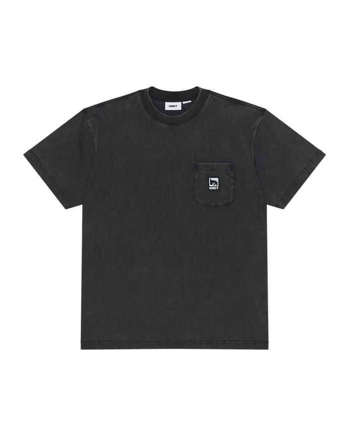 POST POCKET T-SHIRT - DUSTY BLACK LIMO