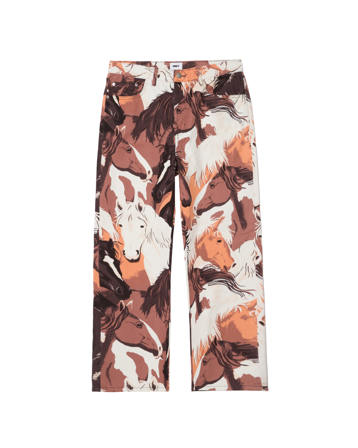 CLASSIC BAGGY PRINTED DENIM - BROWN MULTI