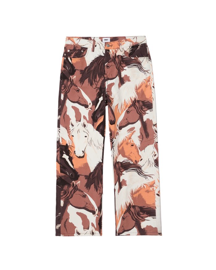 CLASSIC BAGGY PRINTED DENIM - BROWN MULTI