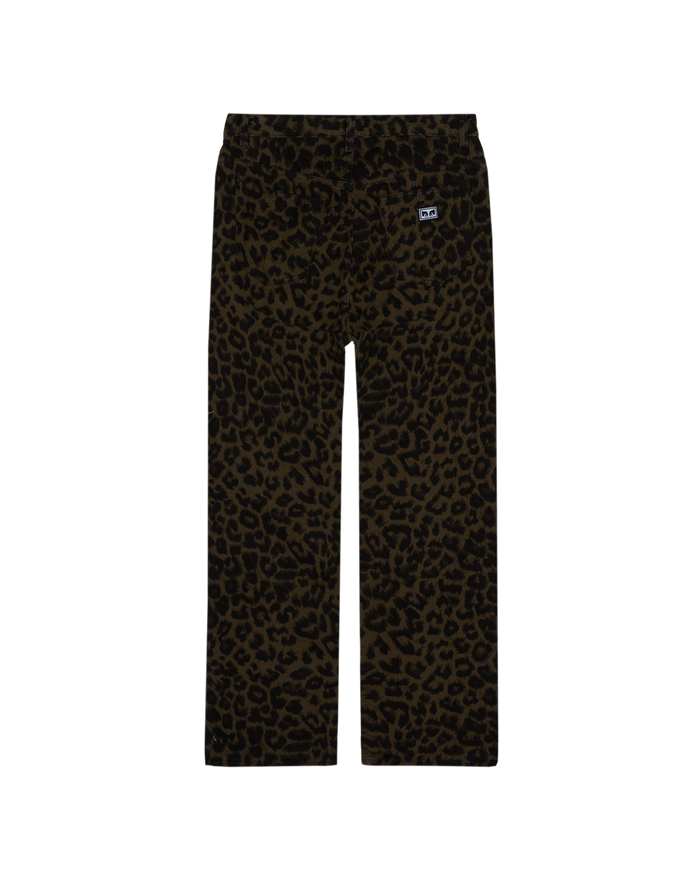 STUDDED BOXCAR STRAIGHT LEG DENIM - DARK LEOPARD