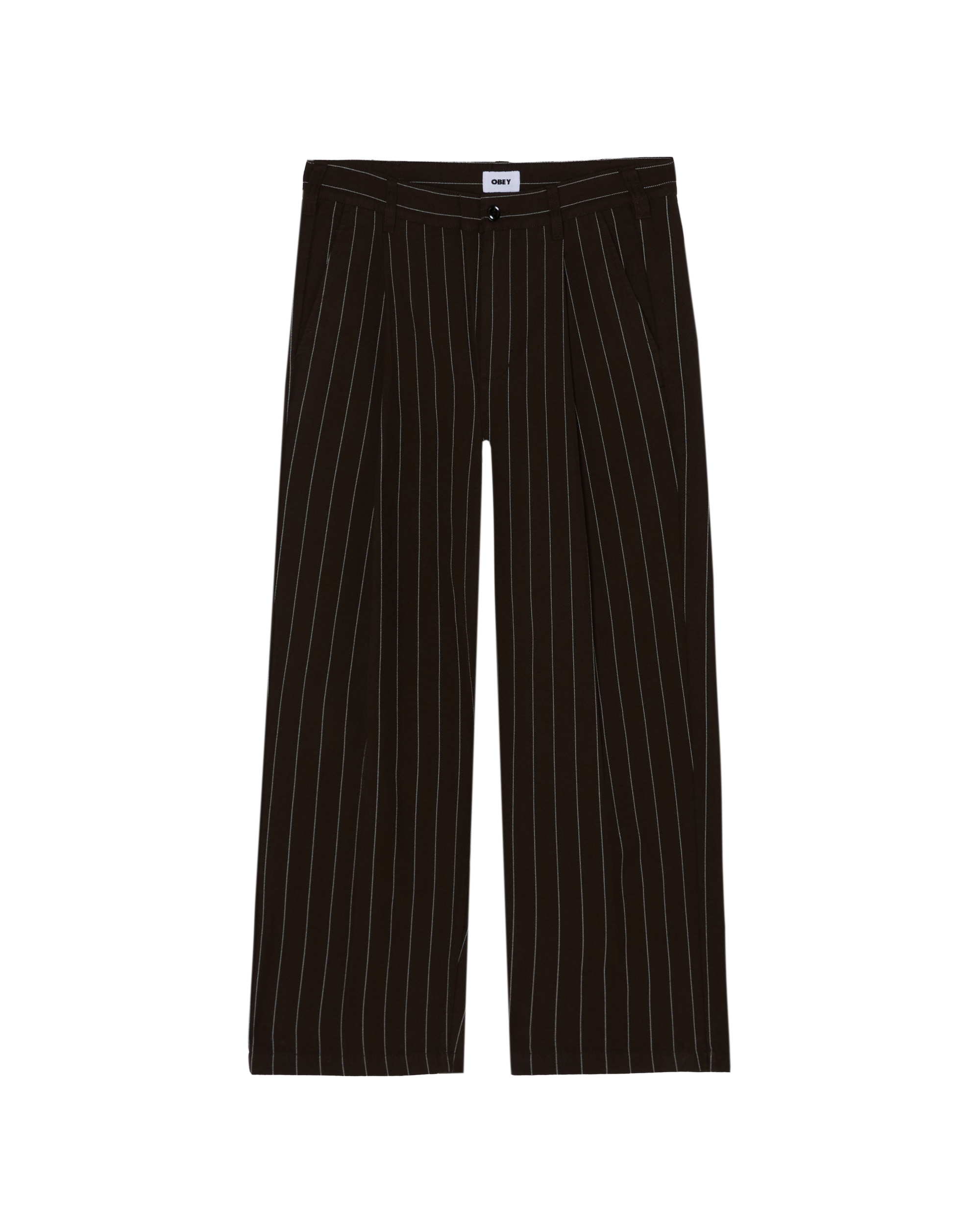 DEAN STRIPE PLEATED PANT - CARBON PINSTRIPLE