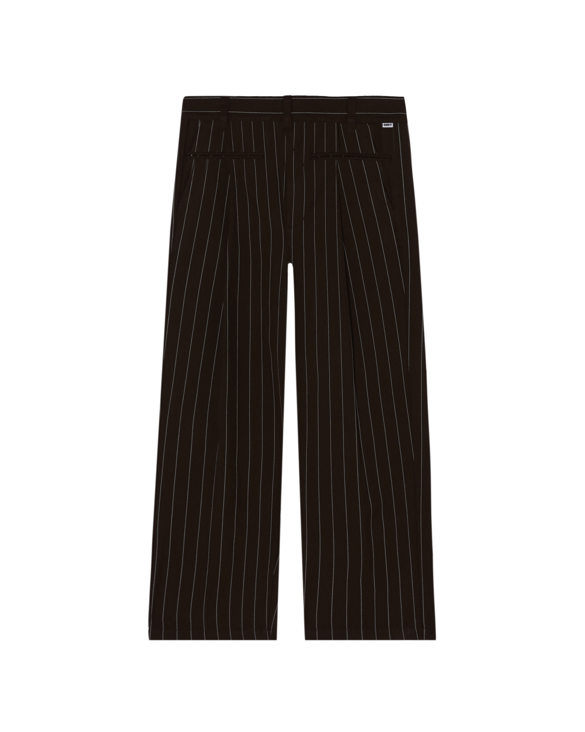 DEAN STRIPE PLEATED PANT - CARBON PINSTRIPLE