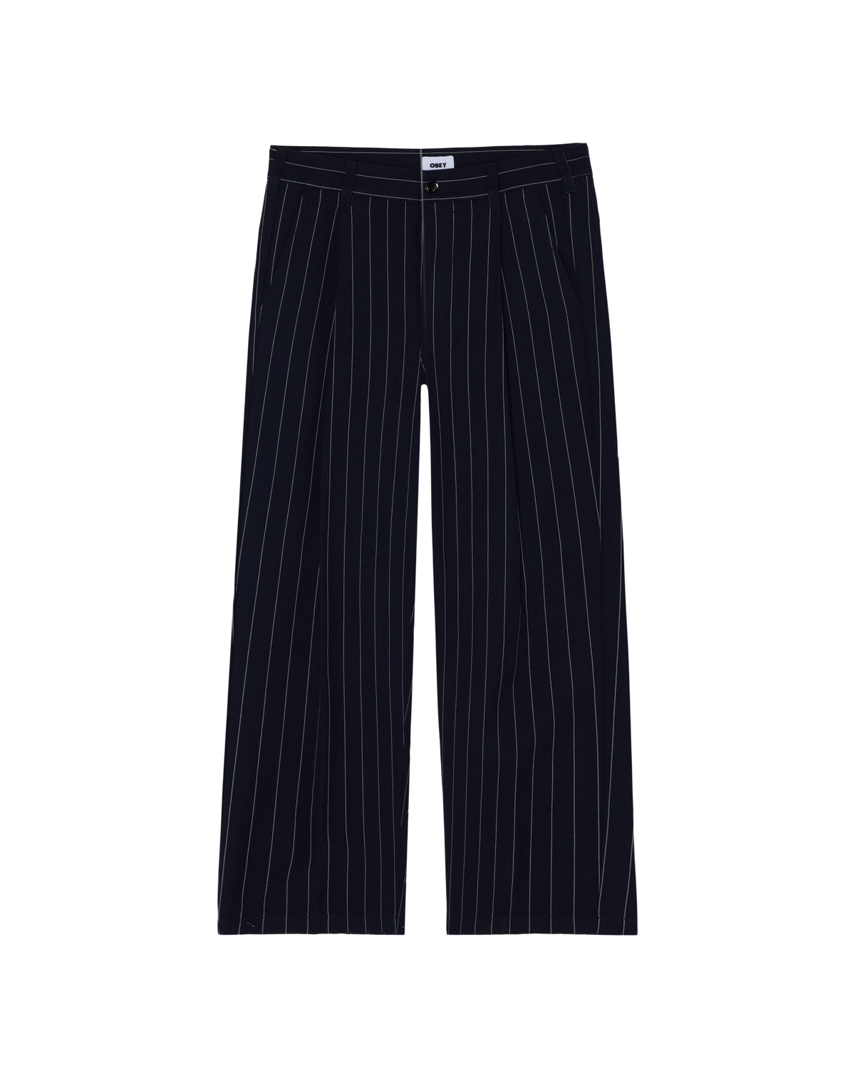 DEAN STRIPE PLEATED PANT - NAVY PINSTRIPE