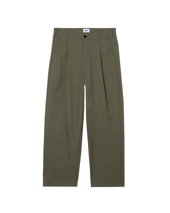DEAN PLEATED PANT - TEA LEAF