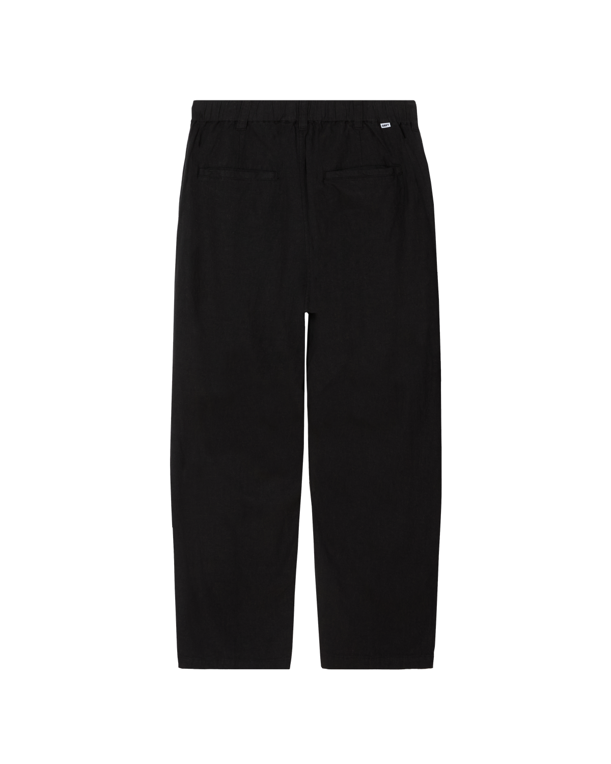 FOSTER PLEATED LINEN PANT - BLACK