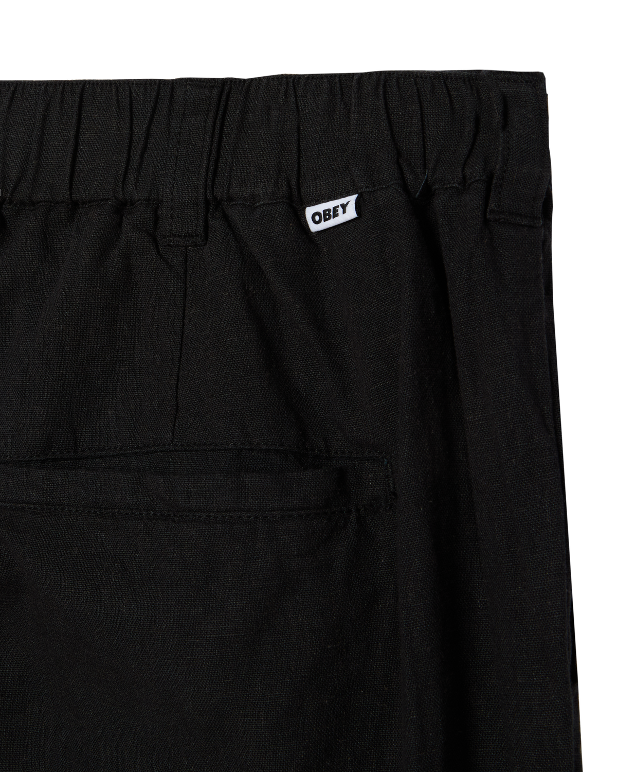FOSTER PLEATED LINEN PANT - BLACK
