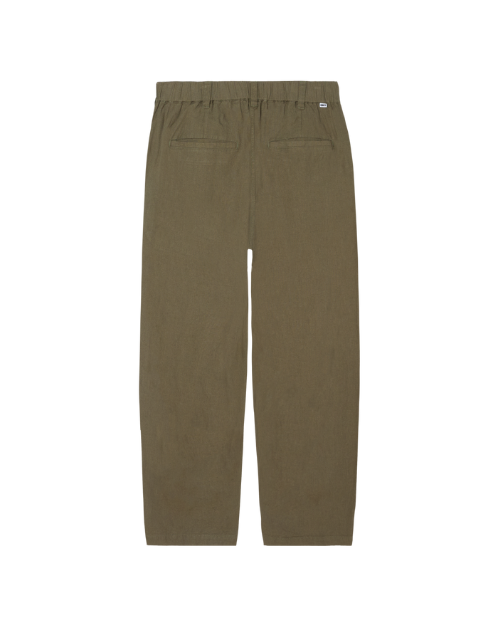 FOSTER PLEATED LINEN PANT - SMOKEY OLIVE