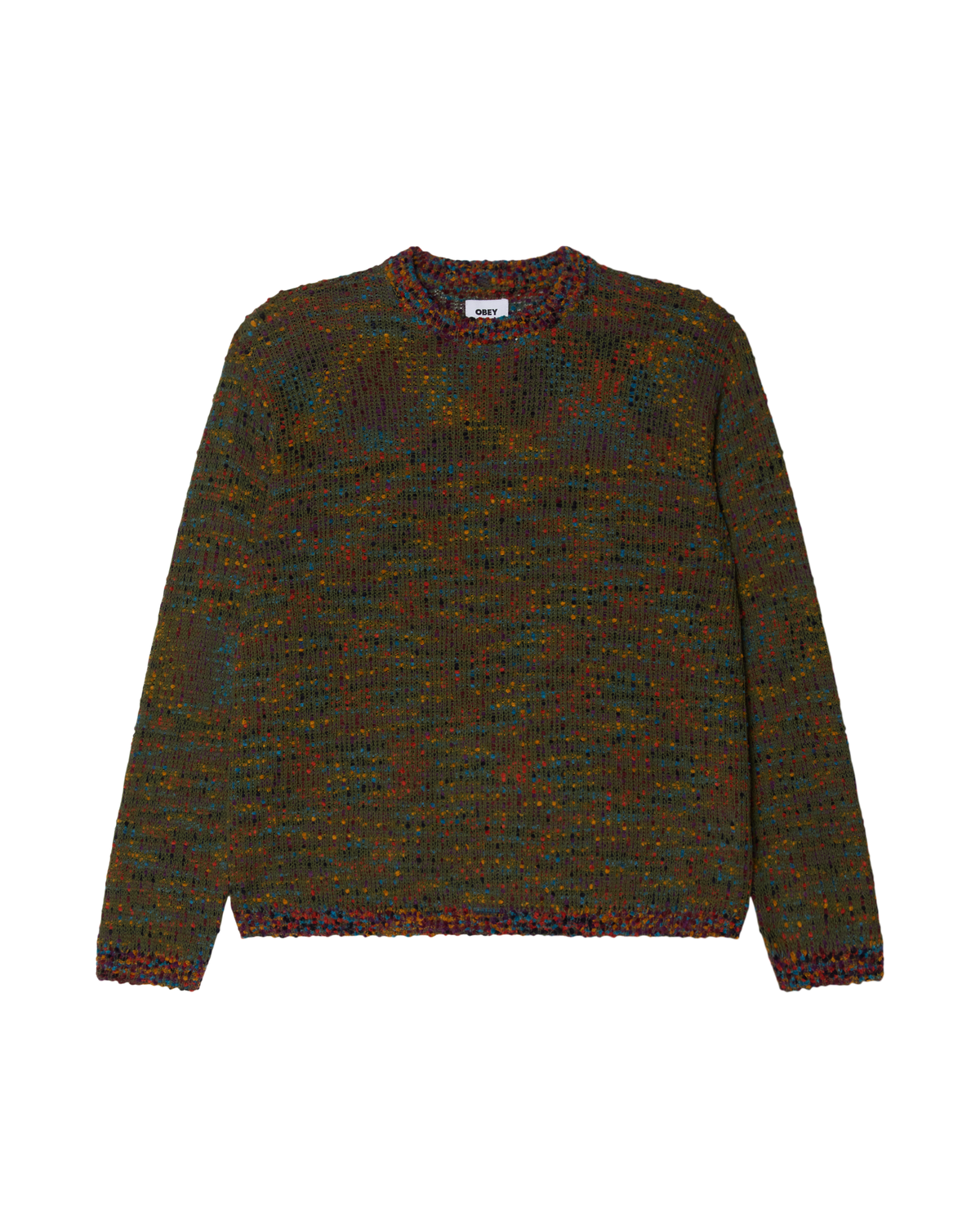 OBEY MARTIN SWEATER - CHIVE MULTI