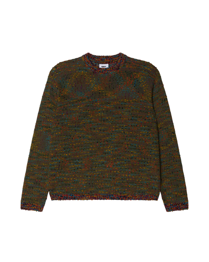 OBEY MARTIN SWEATER - CHIVE MULTI
