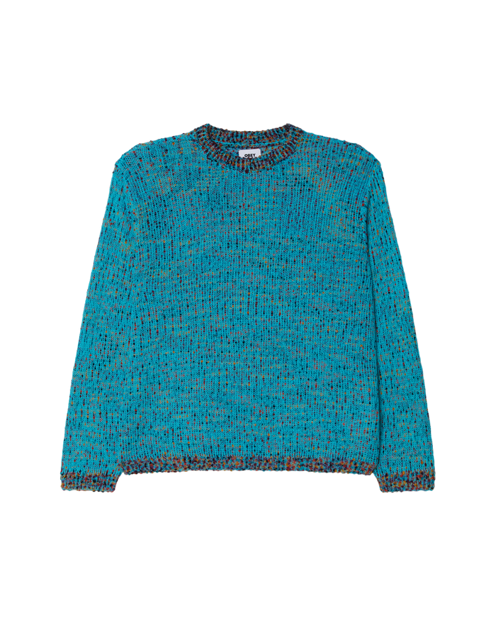 OBEY MARTIN SWEATER - TEAL MULTI