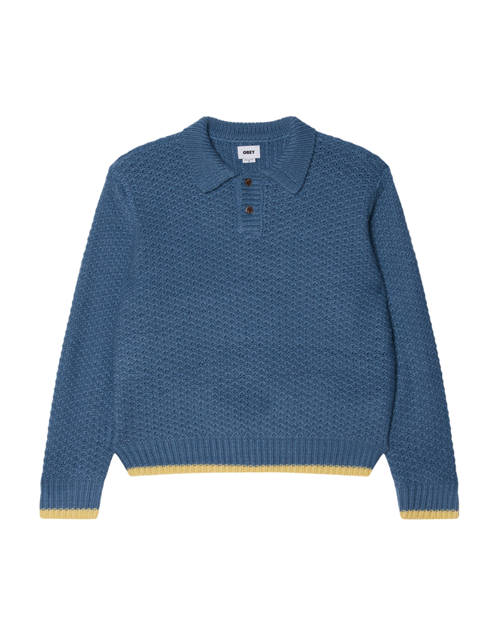 OBEY LORETO POLO SWEATER - CAPTAINS BLUE MULTI