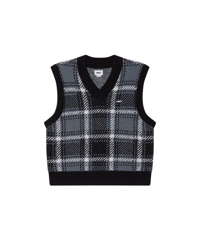 OBEY AVON PLAID VEST - COLD BLACK MULTI