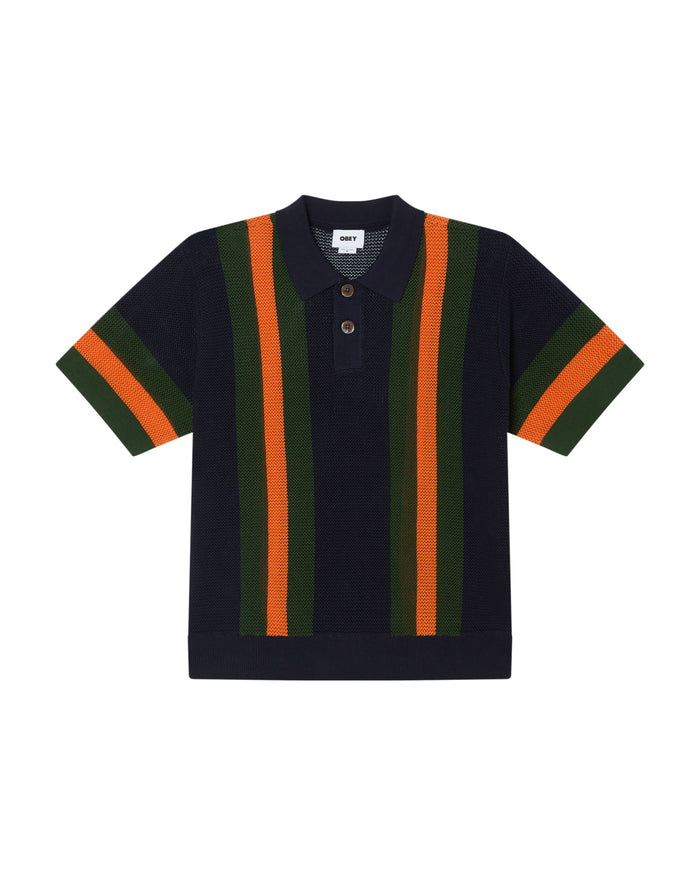 OBEY SETH POLO SWEATER - DARK NAVY MULTI