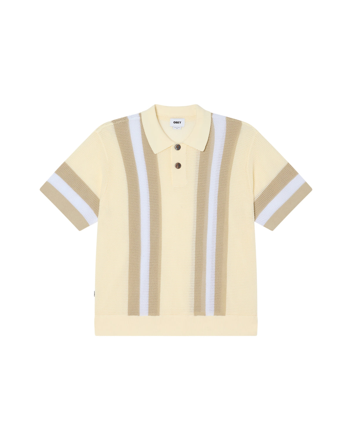 OBEY SETH POLO SWEATER - UNBLEACHED MULTI