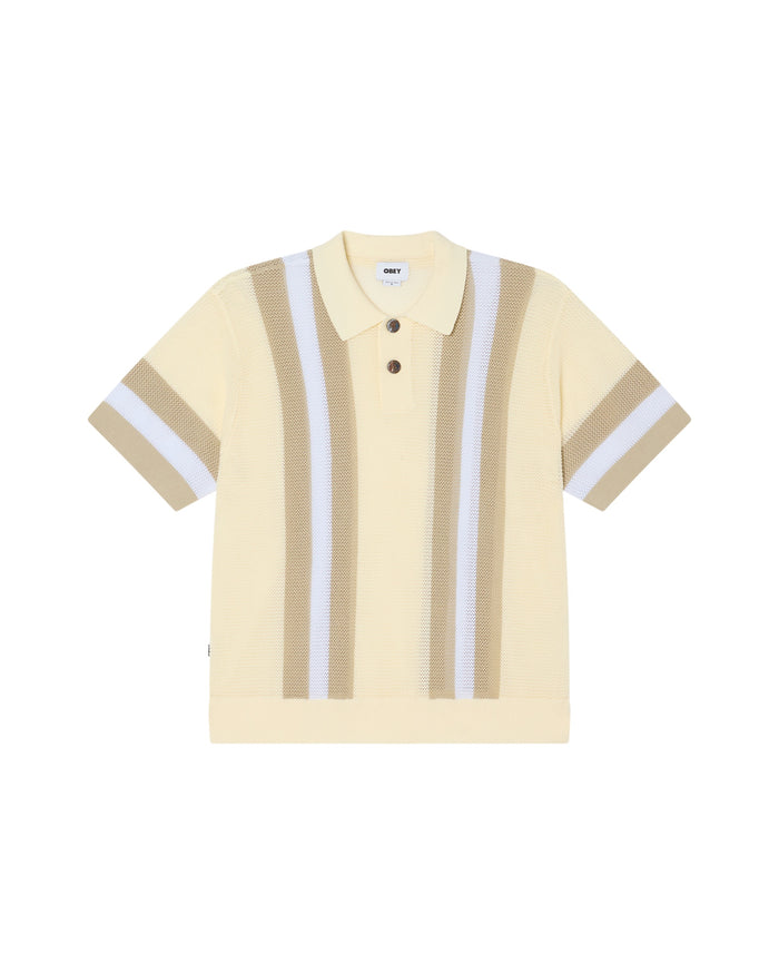 OBEY SETH POLO SWEATER - UNBLEACHED MULTI