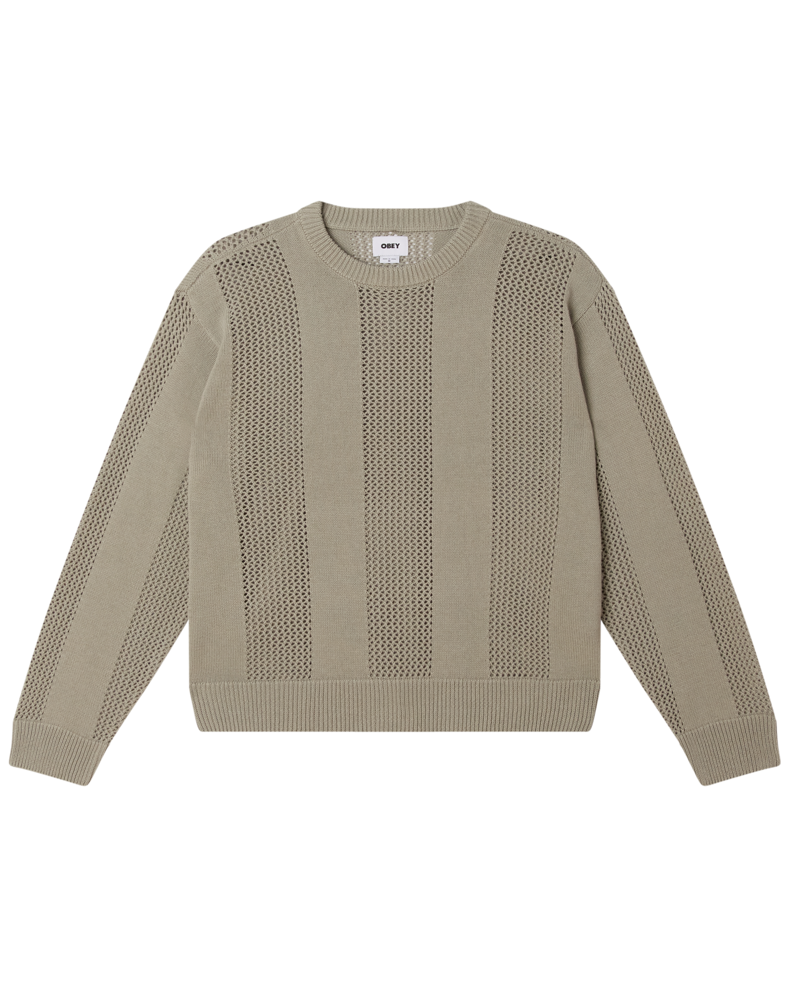 OBEY CROCHET SWEATER - LONDON FOG
