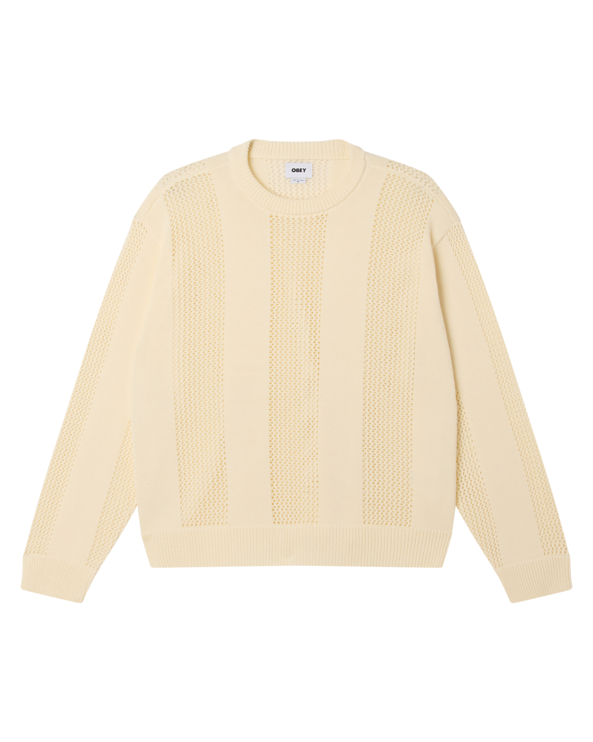 OBEY CROCHET SWEATER - NATURAL