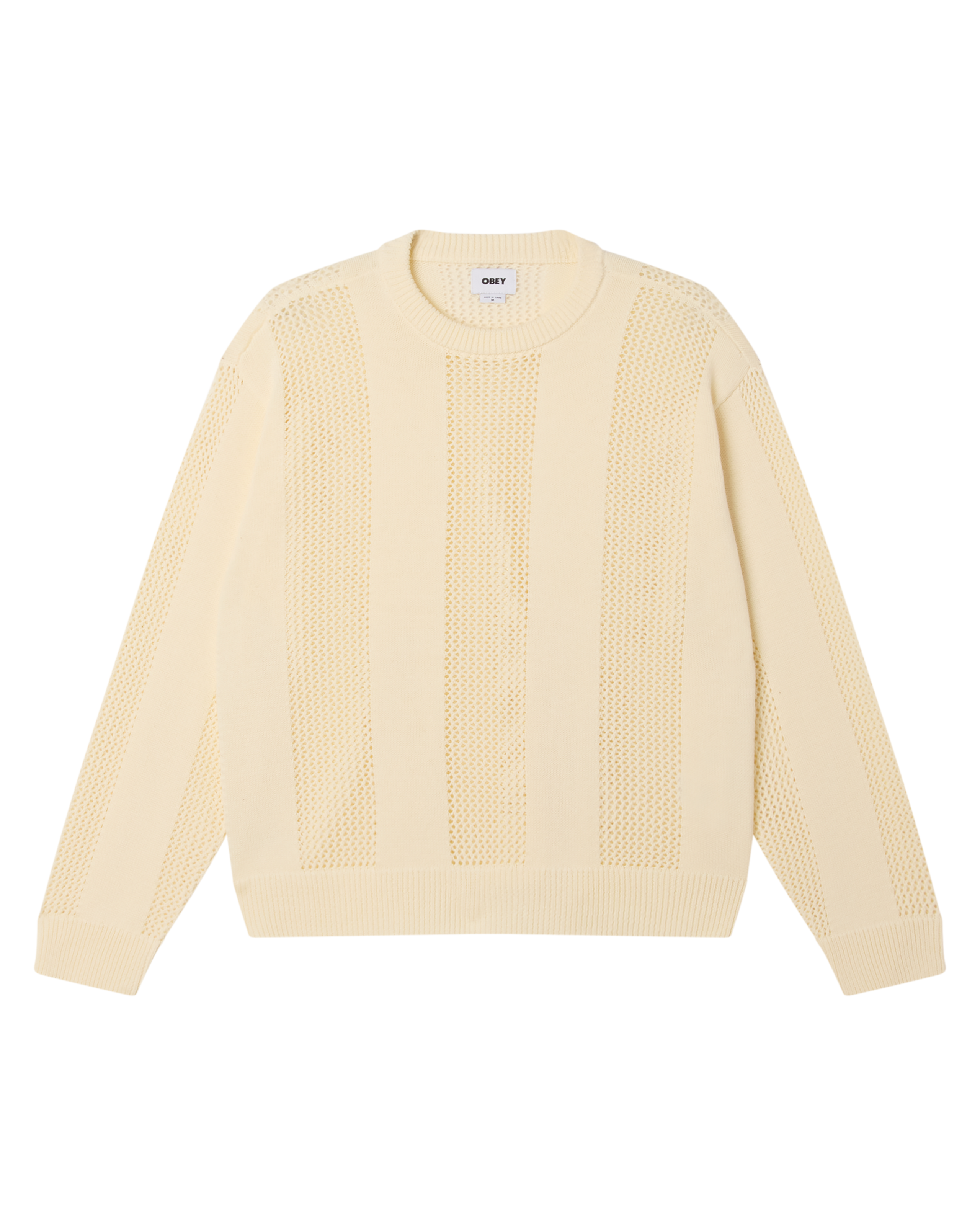 OBEY CROCHET SWEATER - NATURAL