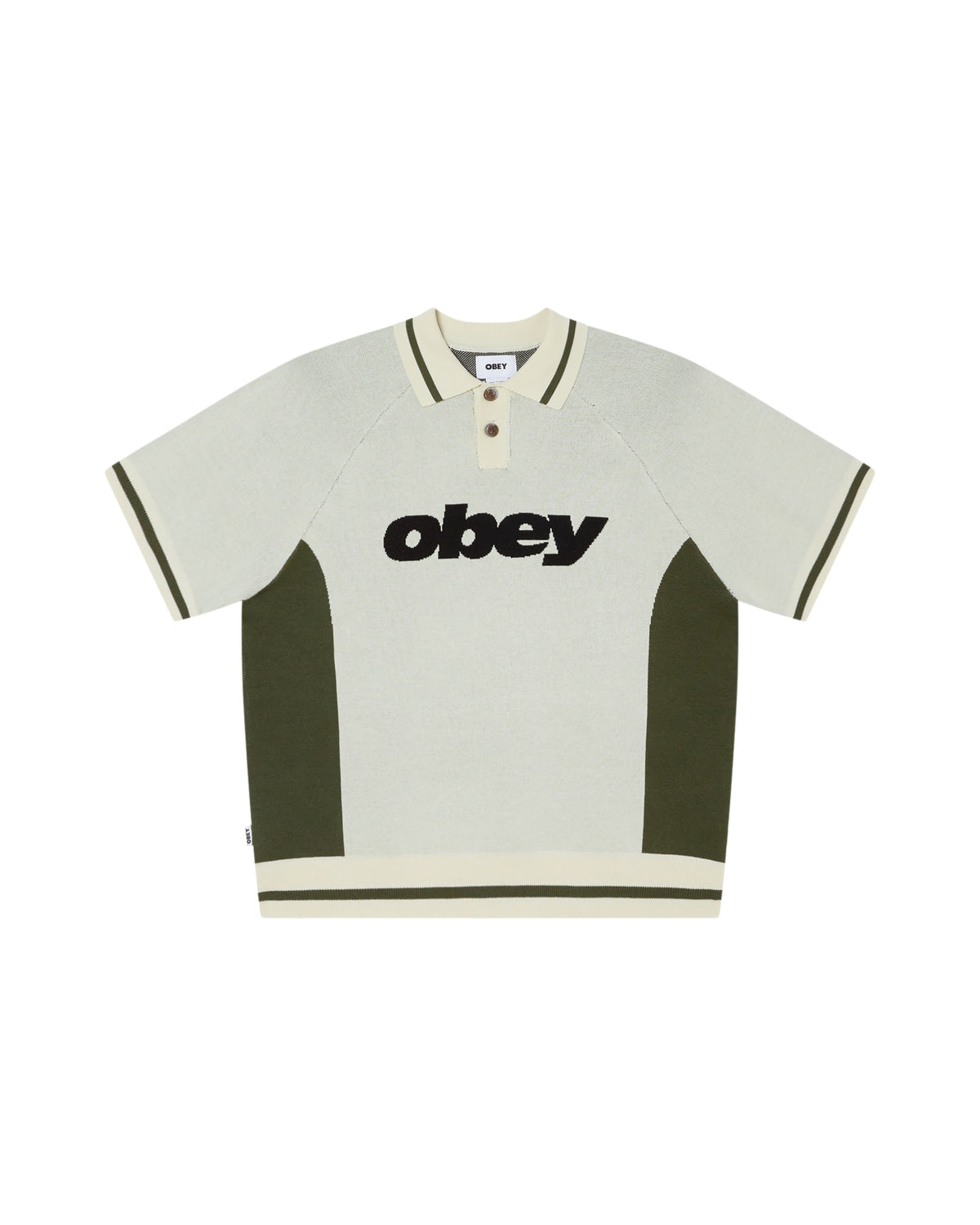 OBEY SPORT POLO SWEATER - UNBLEACHED MULTI