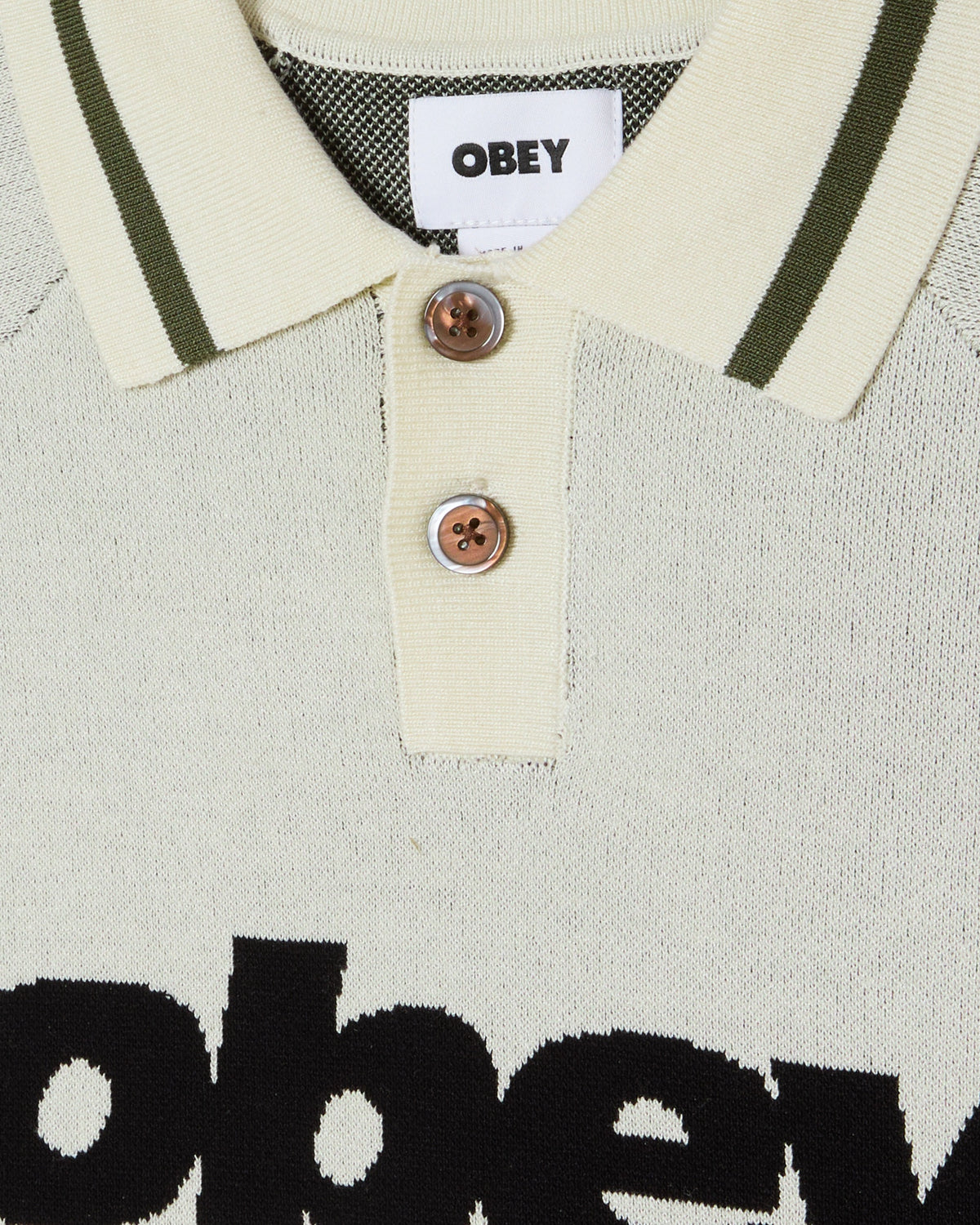 OBEY SPORT POLO SWEATER - UNBLEACHED MULTI