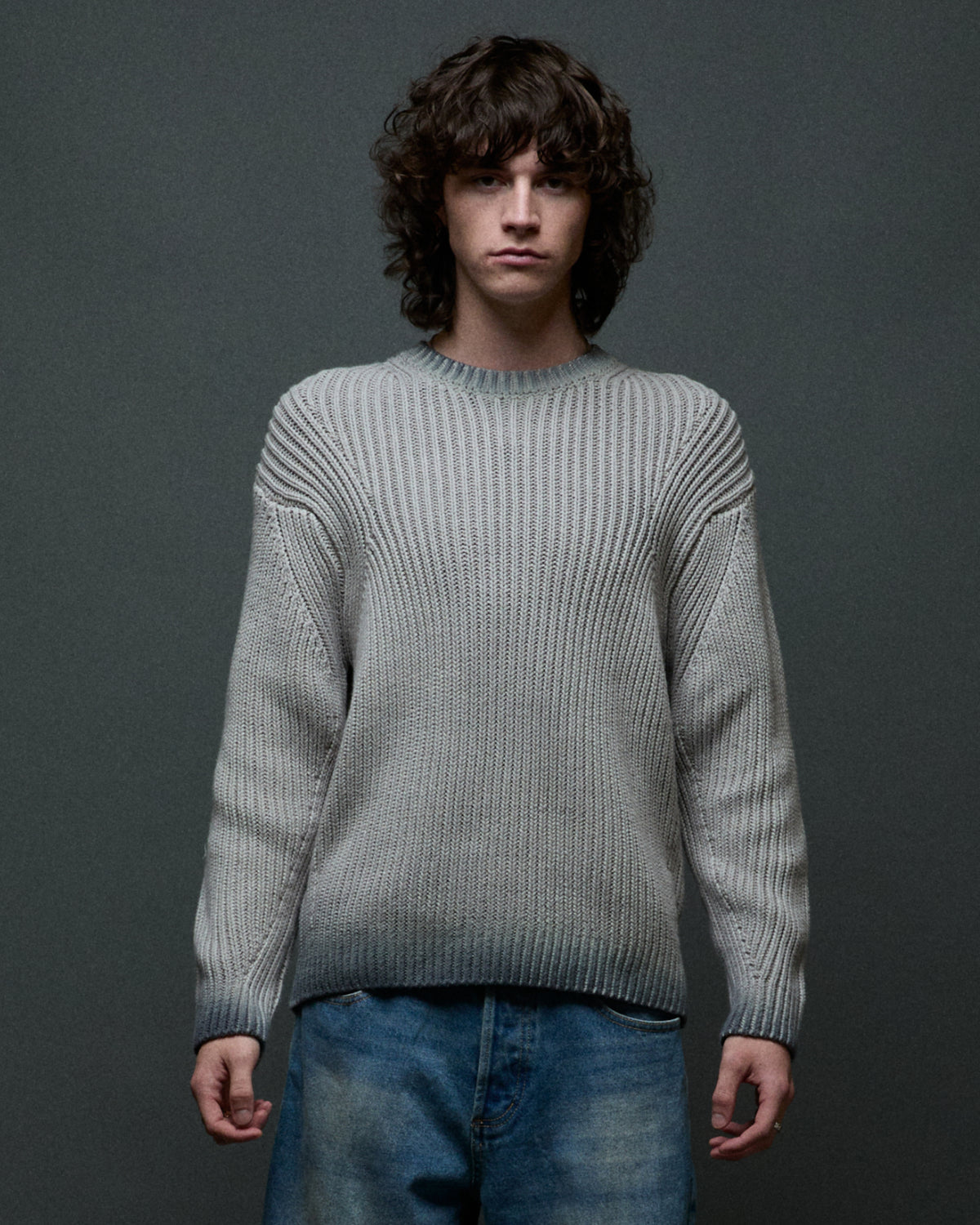 IAN FADED WASH SWEATER - GREY FADED WASH